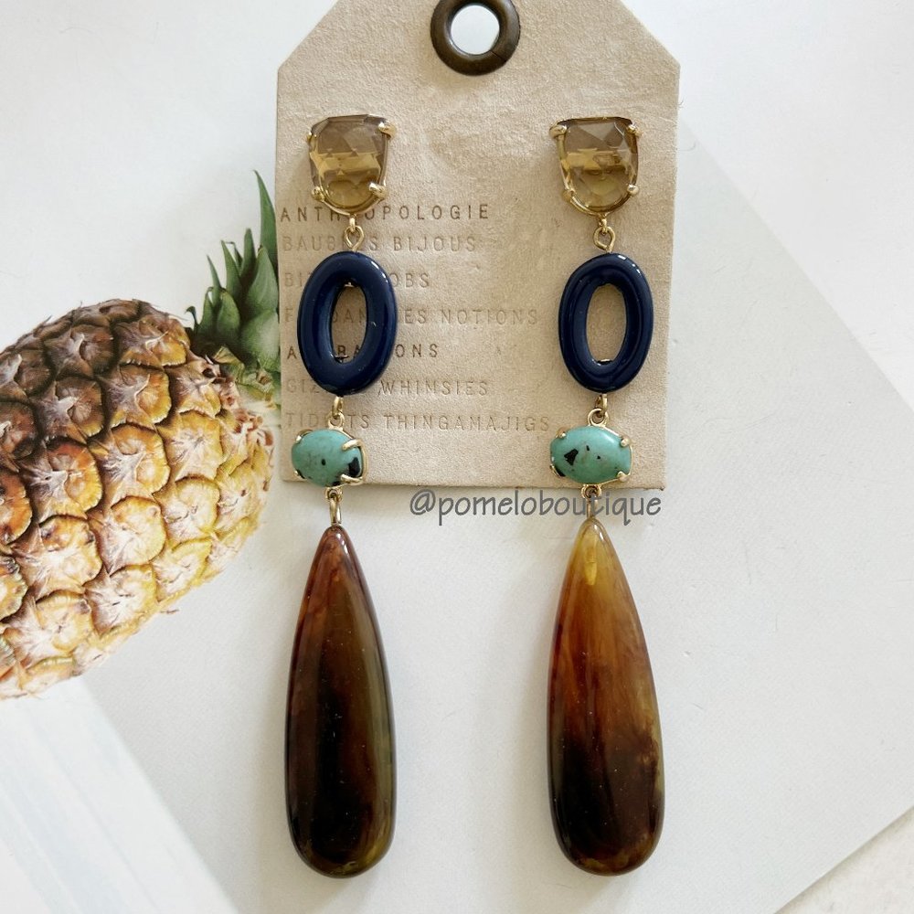 Anthropologie Resin Stone Drop Earrings